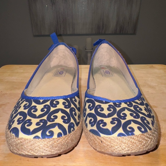 Royal Bloom and tan colored slip on ballerina woman’s UGGs - Picture 2 of 12